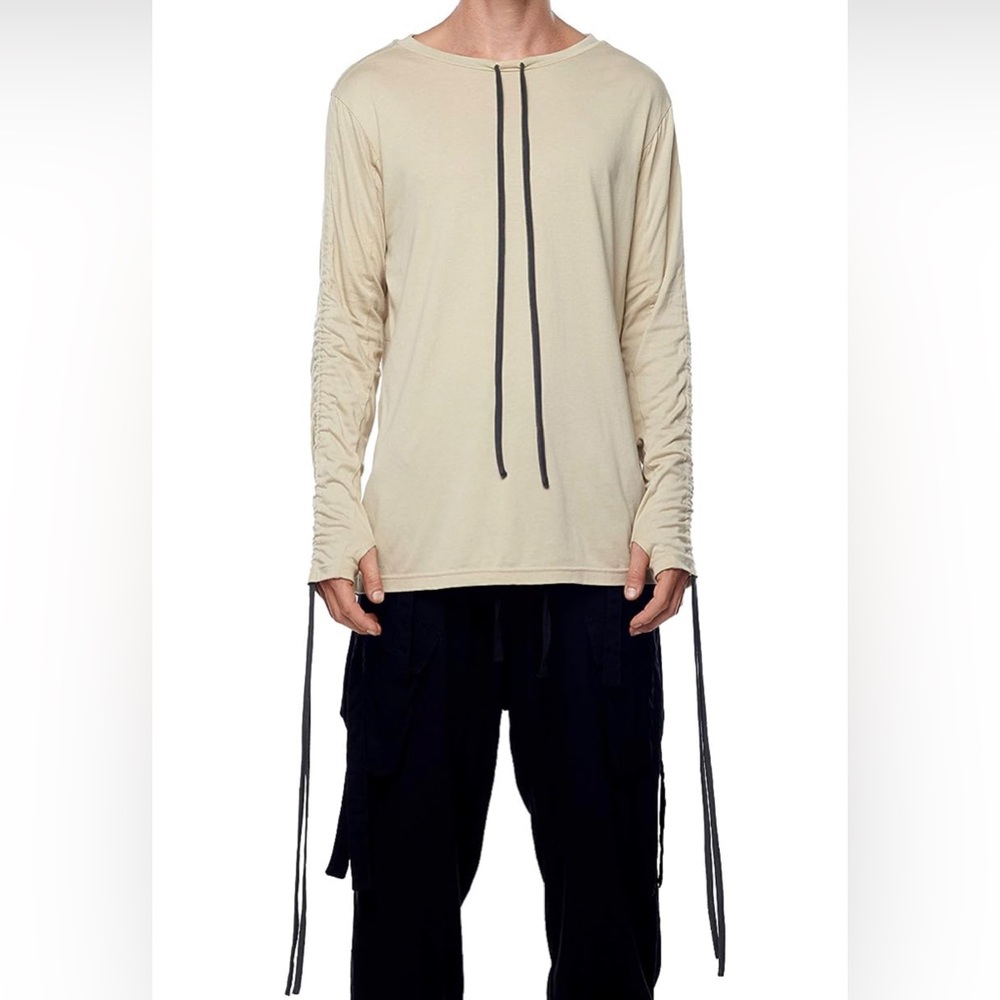 Jonny Cota Studio Drawstring Long Sleeve T-Shirt, Men's Small